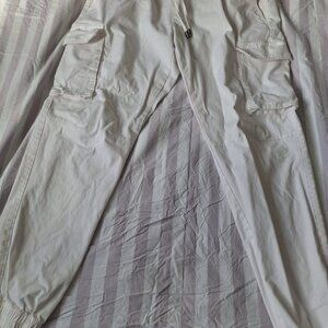 INC International Concepts Men's White Cargo Pants Cotton Spandex Elastic Waist